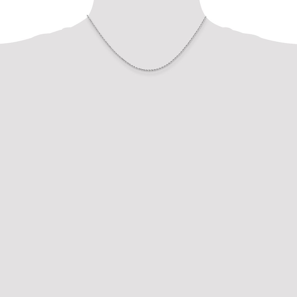 10k White Gold 1.5mm Diamond-cut Rope Chain