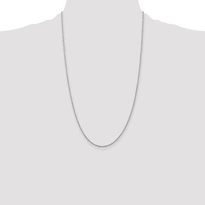 10k White Gold 1.5mm Diamond-cut Rope Chain