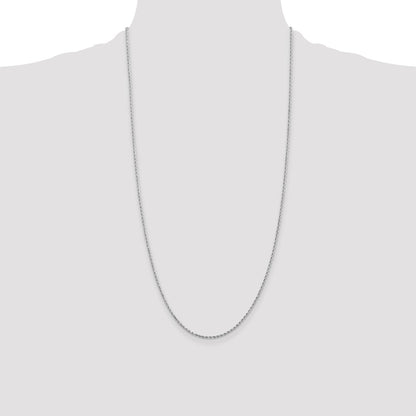 10k White Gold 1.5mm Diamond-cut Rope Chain