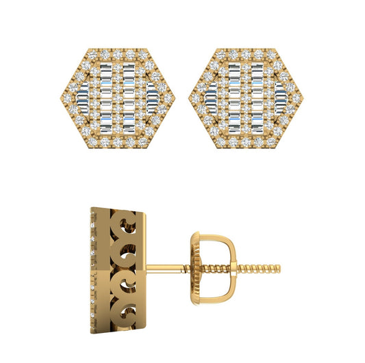 Diamond Hexagon Earrings