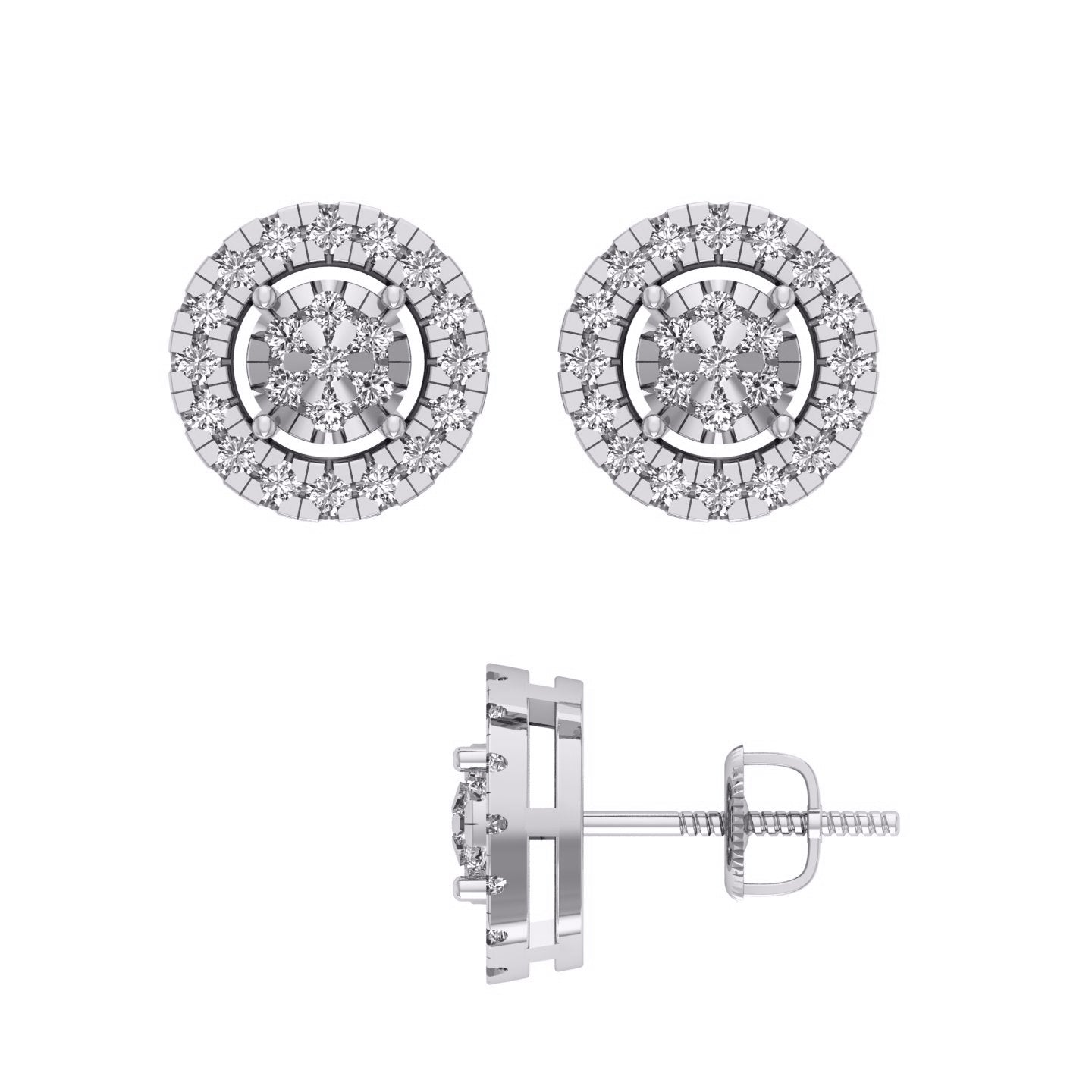 Diamond Round Earrings
