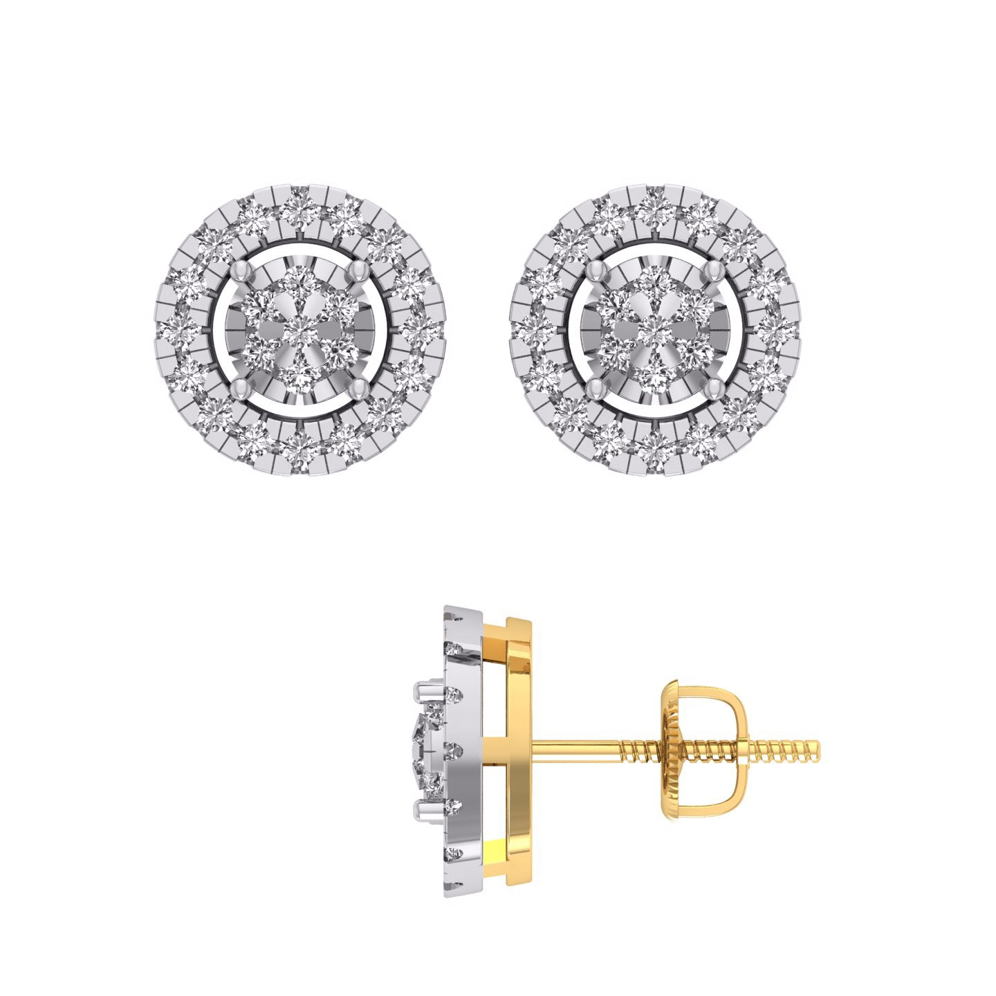 Diamond Round Earrings