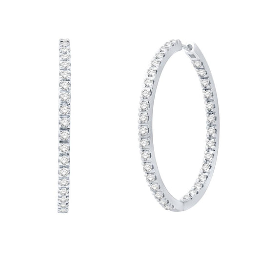 Diamond Classic Hoops Earrings