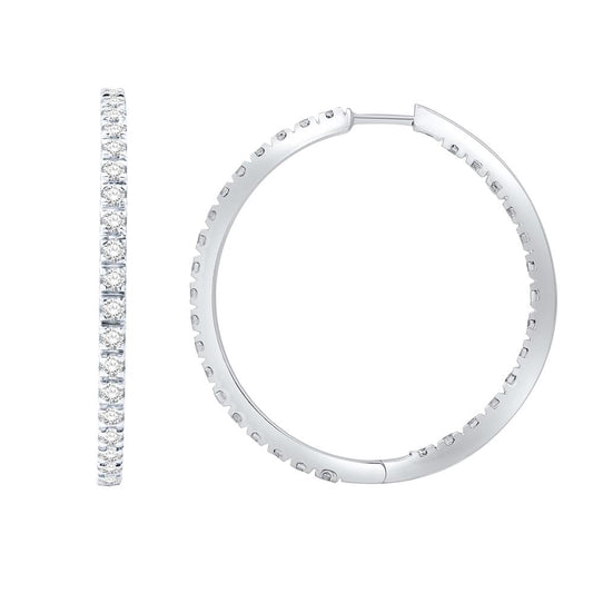 Diamond Classic Hoops Earrings