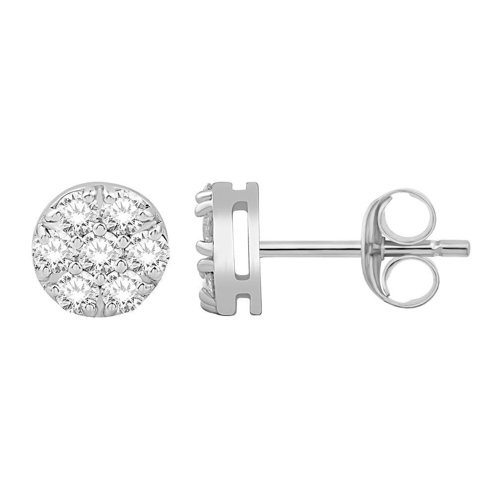 Diamond Round Earrings