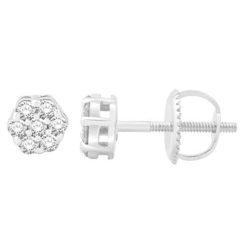 Diamond Flower Earrings