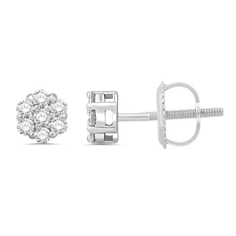 Diamond Flower Earrings