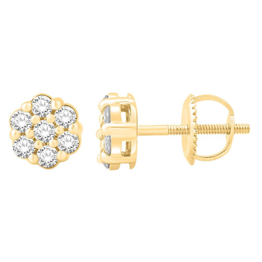 Diamond Flower Earrings