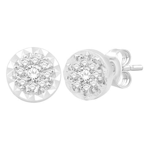 Diamond Round Earrings