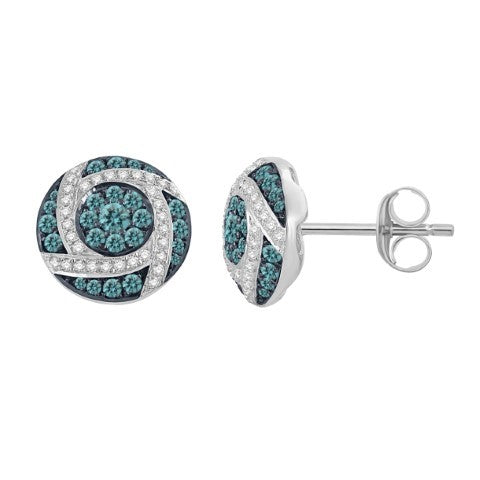 Diamond (0.52 Blue Diamond) Round Earrings