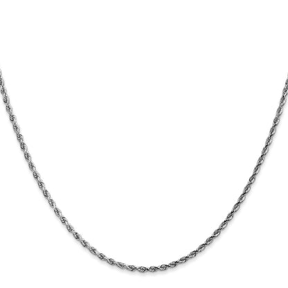 10k White Gold 1.75mm Diamond-cut Rope Chain
