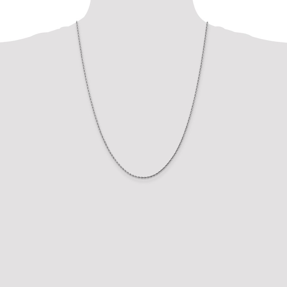 10k White Gold 1.75mm Diamond-cut Rope Chain