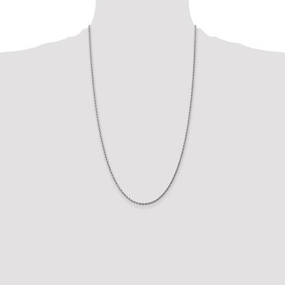 10k White Gold 1.75mm Diamond-cut Rope Chain
