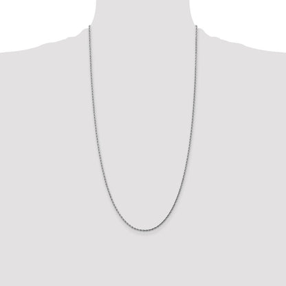 10k White Gold 1.75mm Diamond-cut Rope Chain