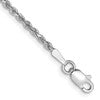 10k White Gold 1.75mm Diamond-cut Rope Chain Anklet
