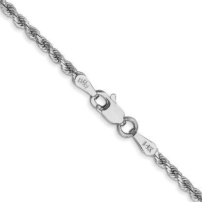 10k White Gold 2.0mm Diamond-cut Rope Chain