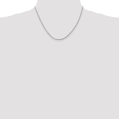 10k White Gold 2.0mm Diamond-cut Rope Chain