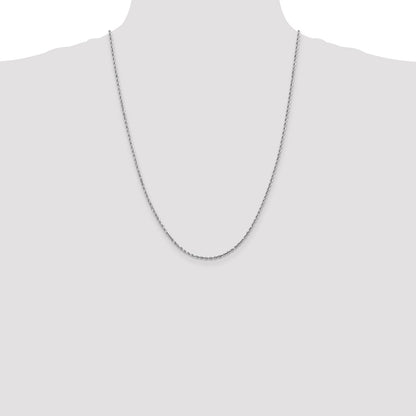 10k White Gold 2.0mm Diamond-cut Rope Chain