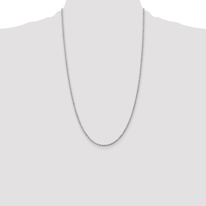 10k White Gold 2.0mm Diamond-cut Rope Chain