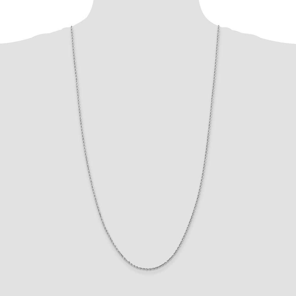 10k White Gold 2.0mm Diamond-cut Rope Chain