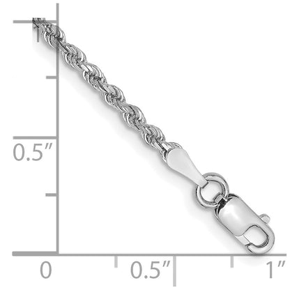 10k White Gold 2.0mm Diamond-cut Rope Chain