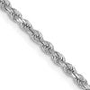 10k White Gold 2.0mm Diamond-cut Rope Chain