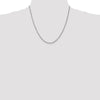 10k White Gold 2.25mm Diamond-cut Rope Chain