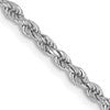 10k White Gold 2.25mm Diamond-cut Rope Chain