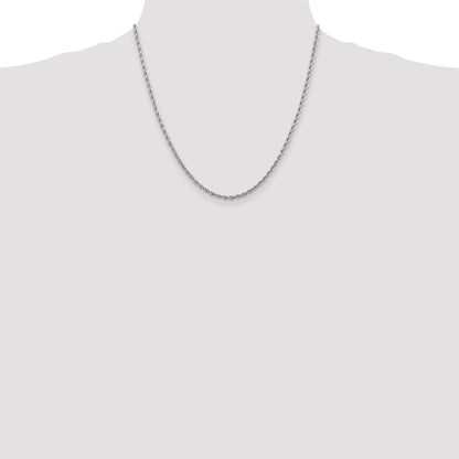 10k White Gold 2.75mm Diamond-cut Rope Chain
