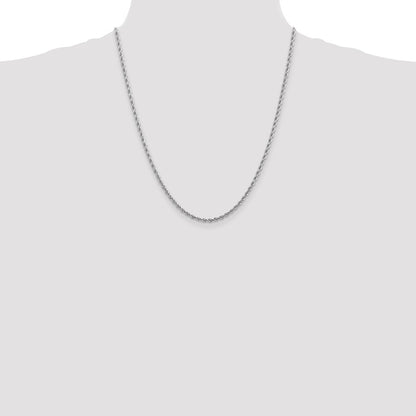 10k White Gold 2.75mm Diamond-cut Rope Chain