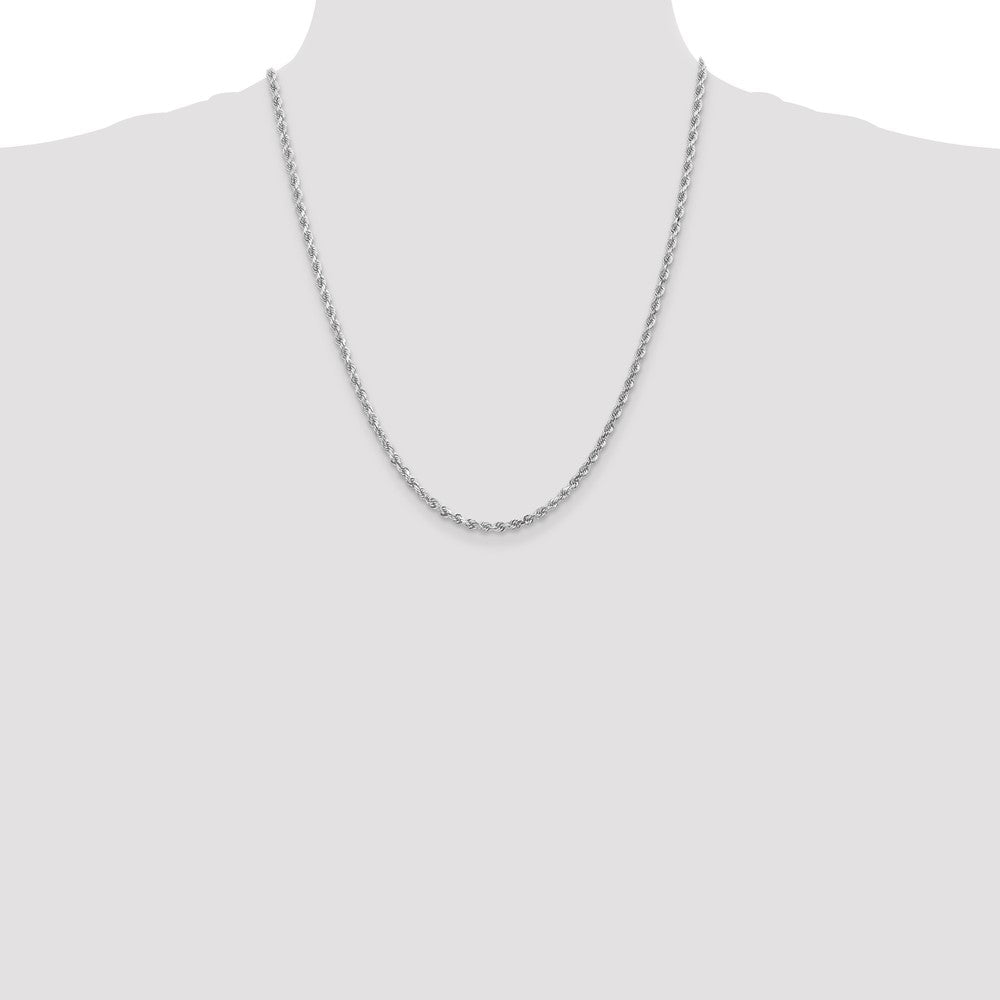 10k White Gold 3.0mm Diamond-cut Rope Chain