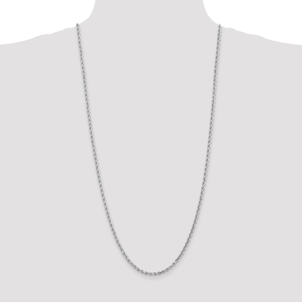 10k White Gold 3.0mm Diamond-cut Rope Chain
