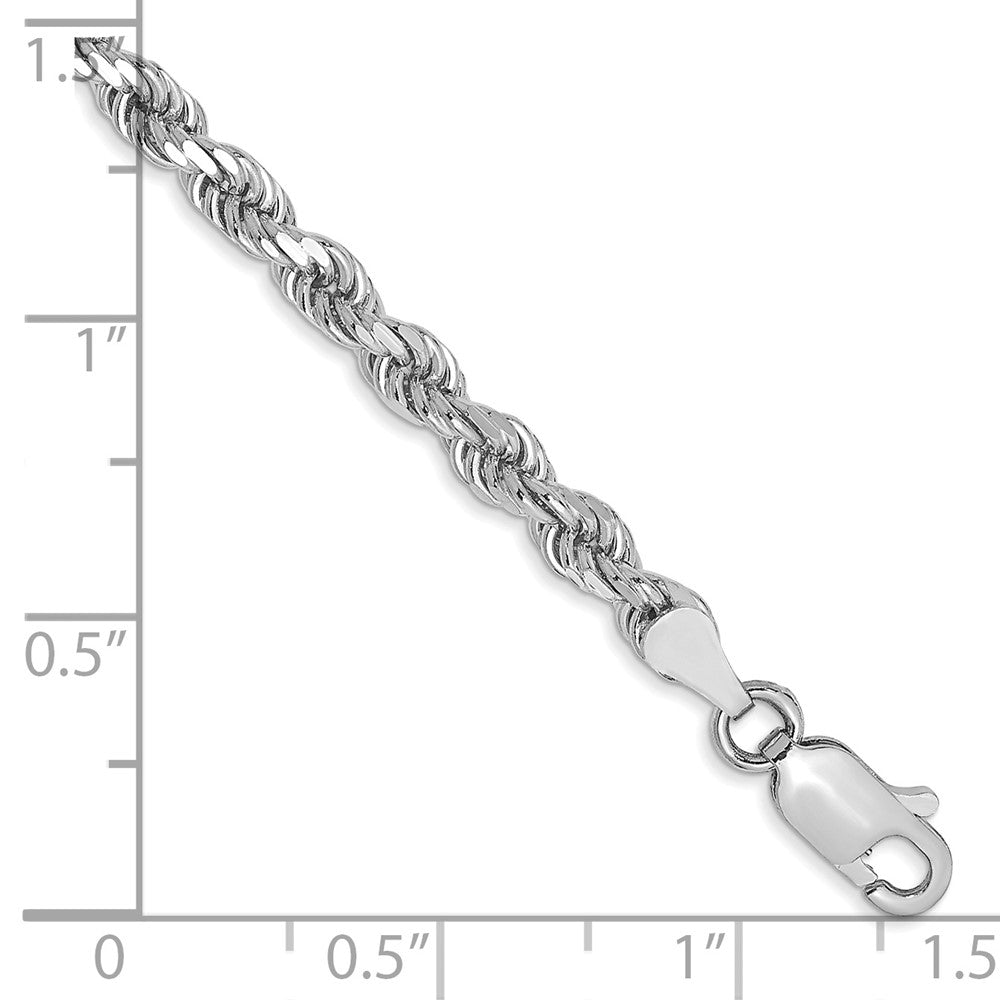 10k White Gold 3.5mm Diamond-cut Rope Chain