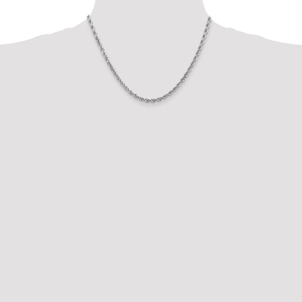 10k White Gold 4.0mm Diamond-cut Rope Chain