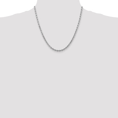 10k White Gold 4.0mm Diamond-cut Rope Chain