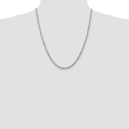10k White Gold 4.0mm Diamond-cut Rope Chain
