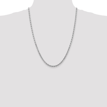 10k White Gold 4.0mm Diamond-cut Rope Chain