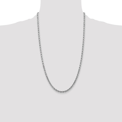 10k White Gold 4.0mm Diamond-cut Rope Chain