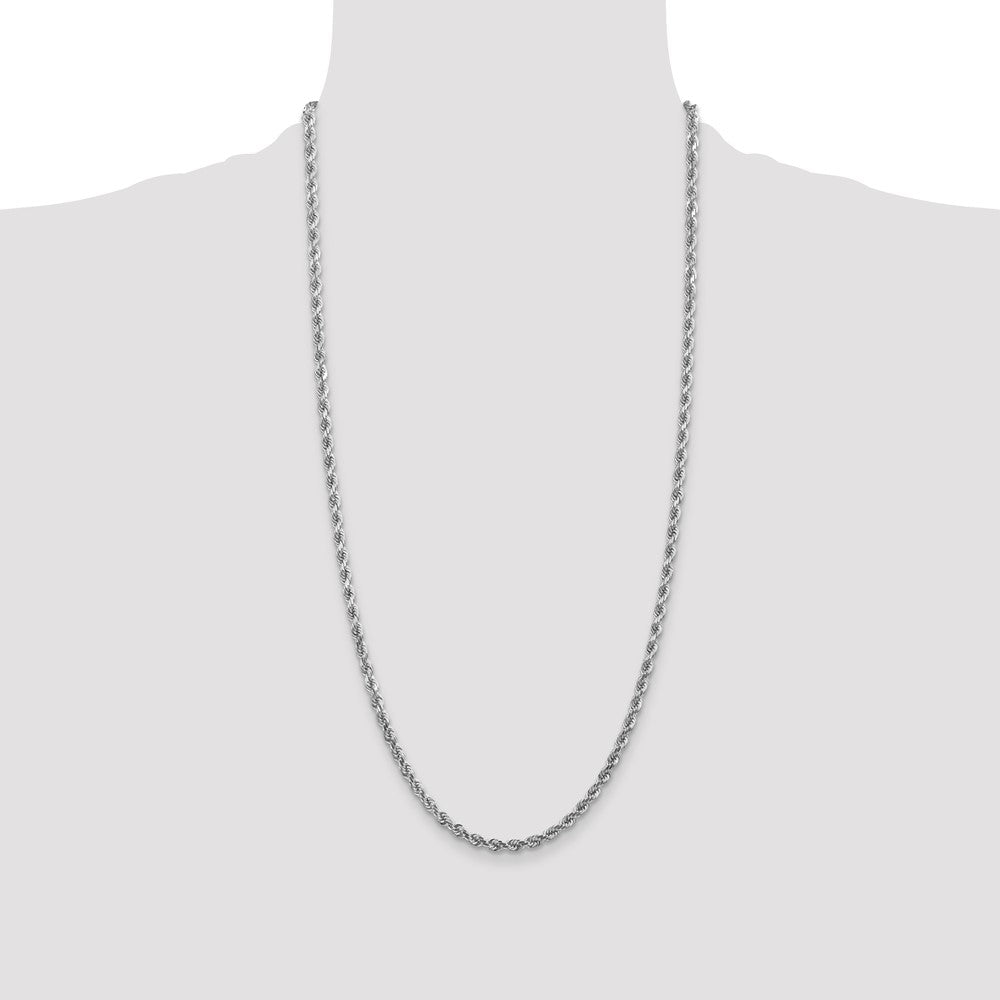 10k White Gold 4.0mm Diamond-cut Rope Chain