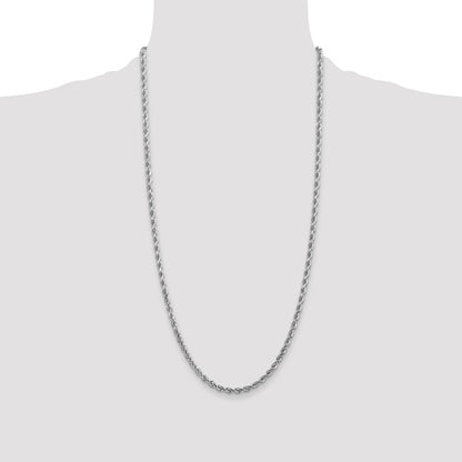 10k White Gold 4.0mm Diamond-cut Rope Chain