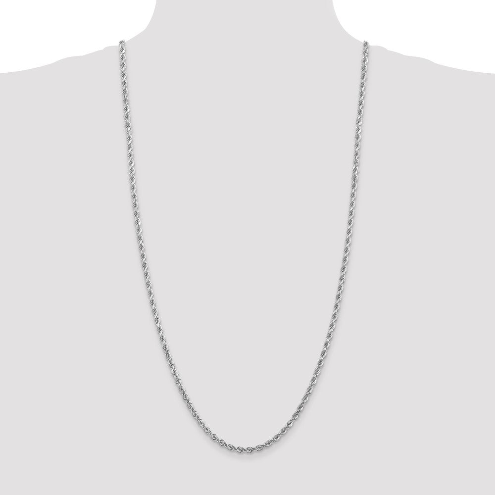 10k White Gold 4.0mm Diamond-cut Rope Chain