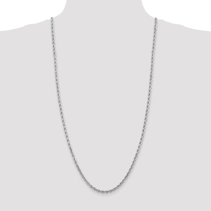 10k White Gold 4.0mm Diamond-cut Rope Chain