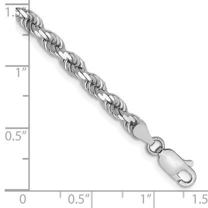 10k White Gold 4.0mm Diamond-cut Rope Chain