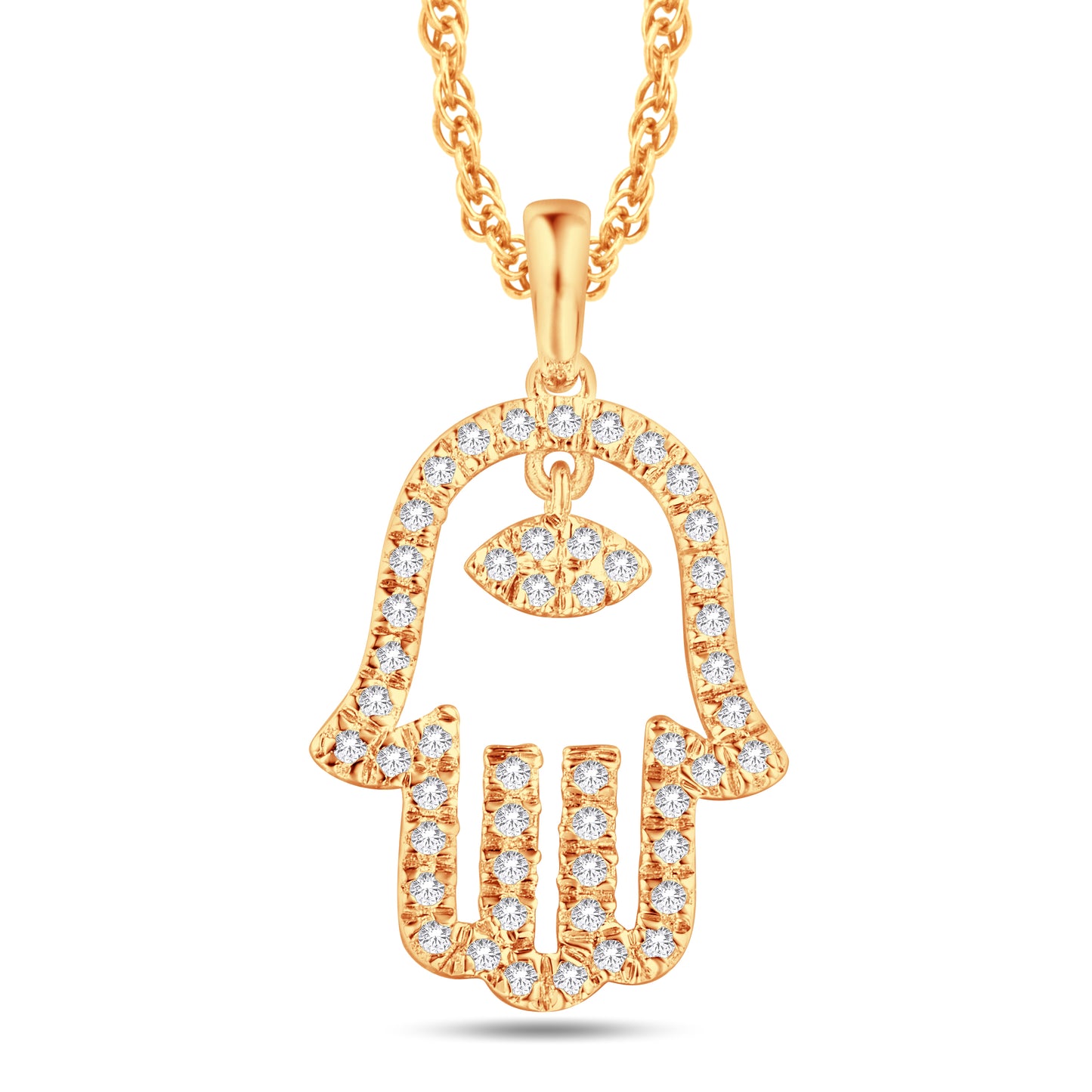 Diamond Hamsa Pendant