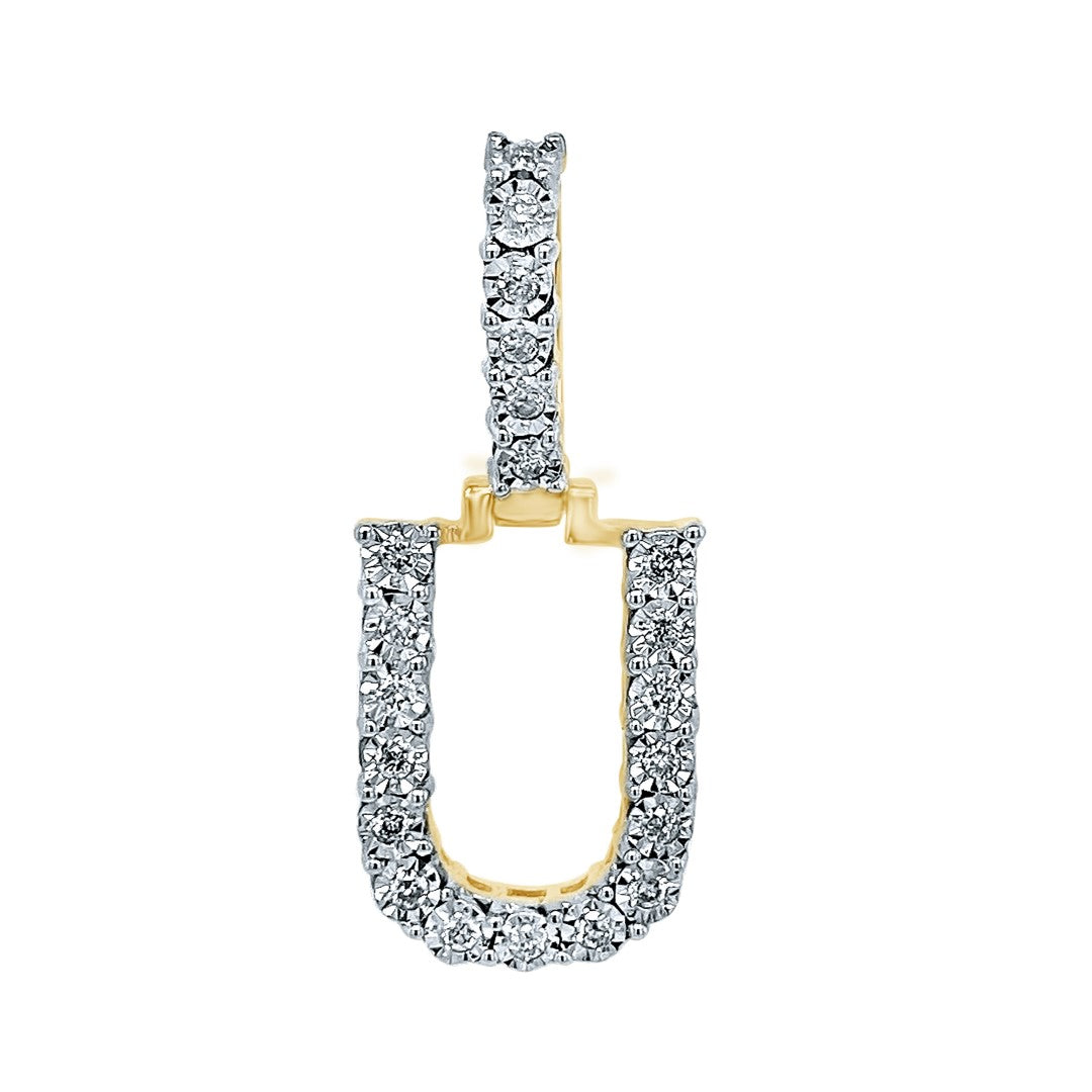 Diamond Initial (U) HipHop Pendant