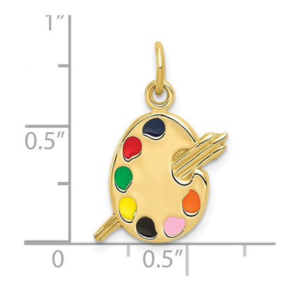 10k Multi-color Enameled Artists Palette Charm
