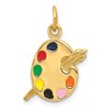 10k Multi-color Enameled Artists Palette Charm