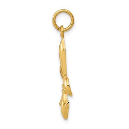 10k Hollow Fleur De Lis Charm