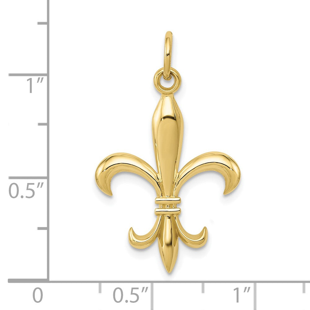 10k Hollow Fleur De Lis Charm