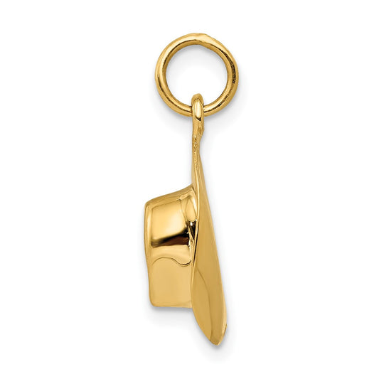 10k Polished Cowboy Hat Charm